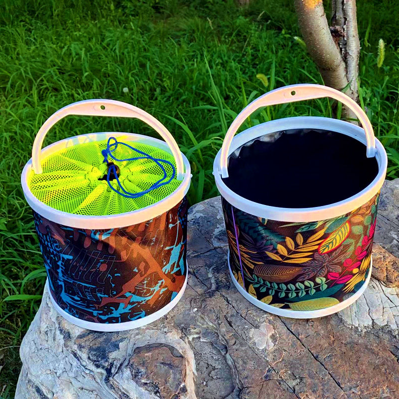 Collapsible Fishing Bucket with Rope, Oxford Cloth – product photo