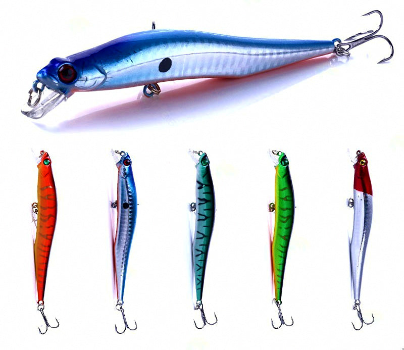 Minnow Hard Bait Lure, 12 cm (4.7 in) 10 g, 5-Color Set – product photo
