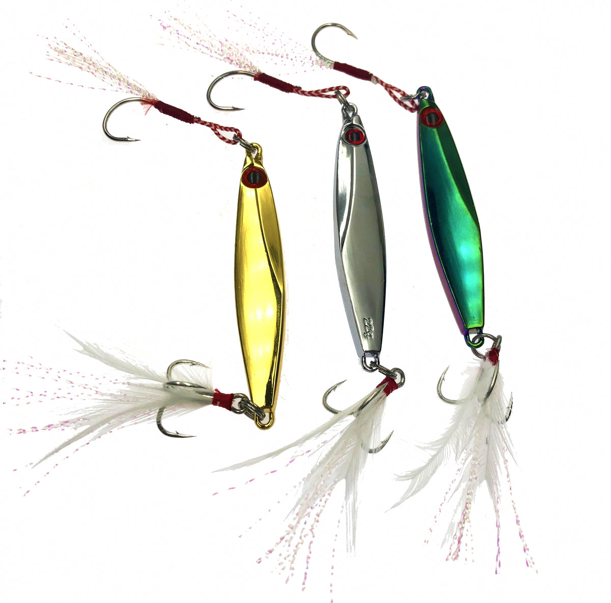 Diamond Metal Vib Jig, Feather Hooks, 8–40 g (0.3–1.4 oz) – product photo