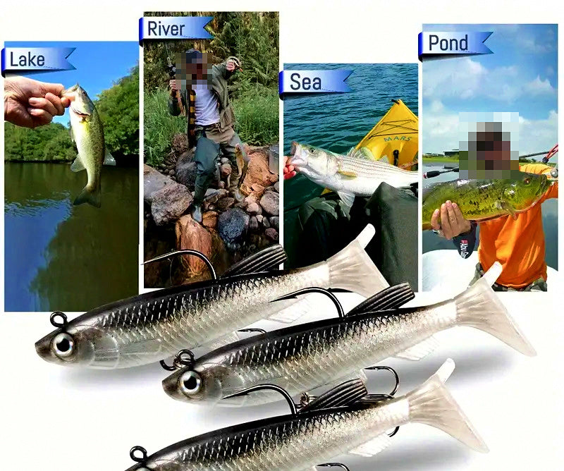 Lead Head Soft Swimbait, T-Tail, 8 cm / 14 g (0.5 oz) – product photo