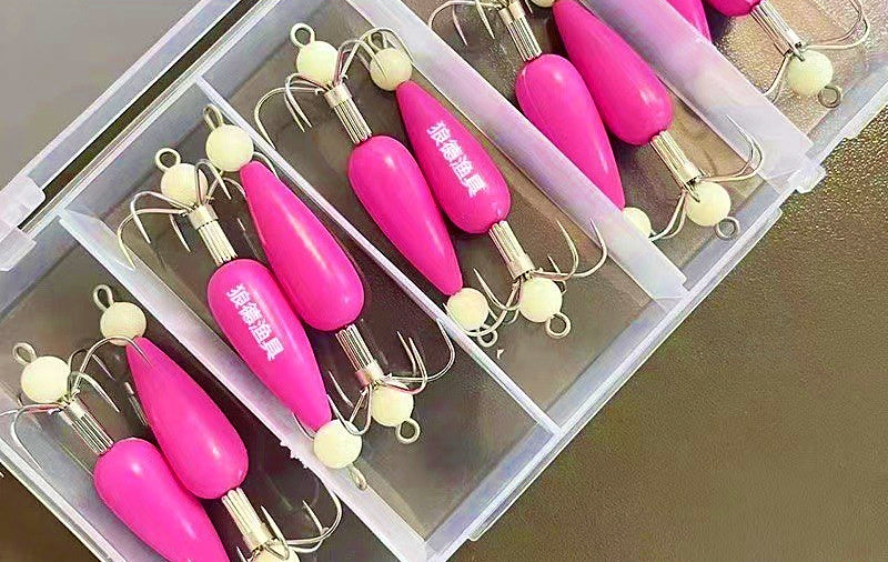 12-Prong Glow Squid Jig, Barbless, Boat Fishing – product photo