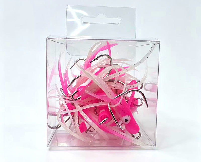 Glow Squid Jig Hooks, 4-Prong Barbed, Size 17, 10-Pack – product photo