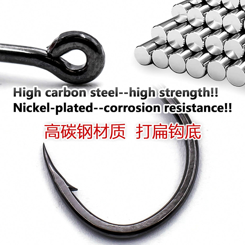Black Iseni Hooks, Barbed Eyed Tube-Type, 50 pcs – product photo