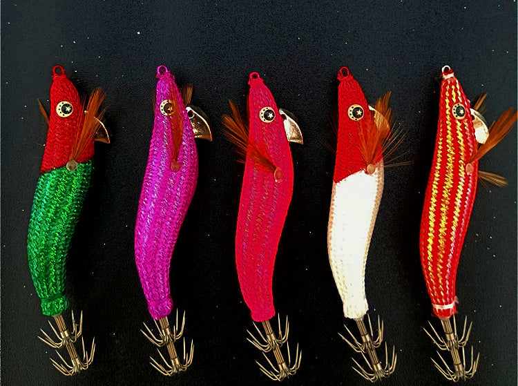 Glow Wood Shrimp Squid Jig, Size 2.2 (Egi Style), Multicolor – product photo