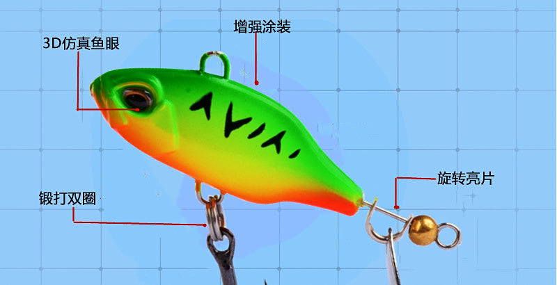 VIB Vibration Blade Bait, 9 g (0.32 oz), 5 Colors – product photo