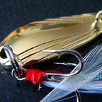 Gold Spoon Lure with Feathered Treble Hook, 5-12 g – product photo