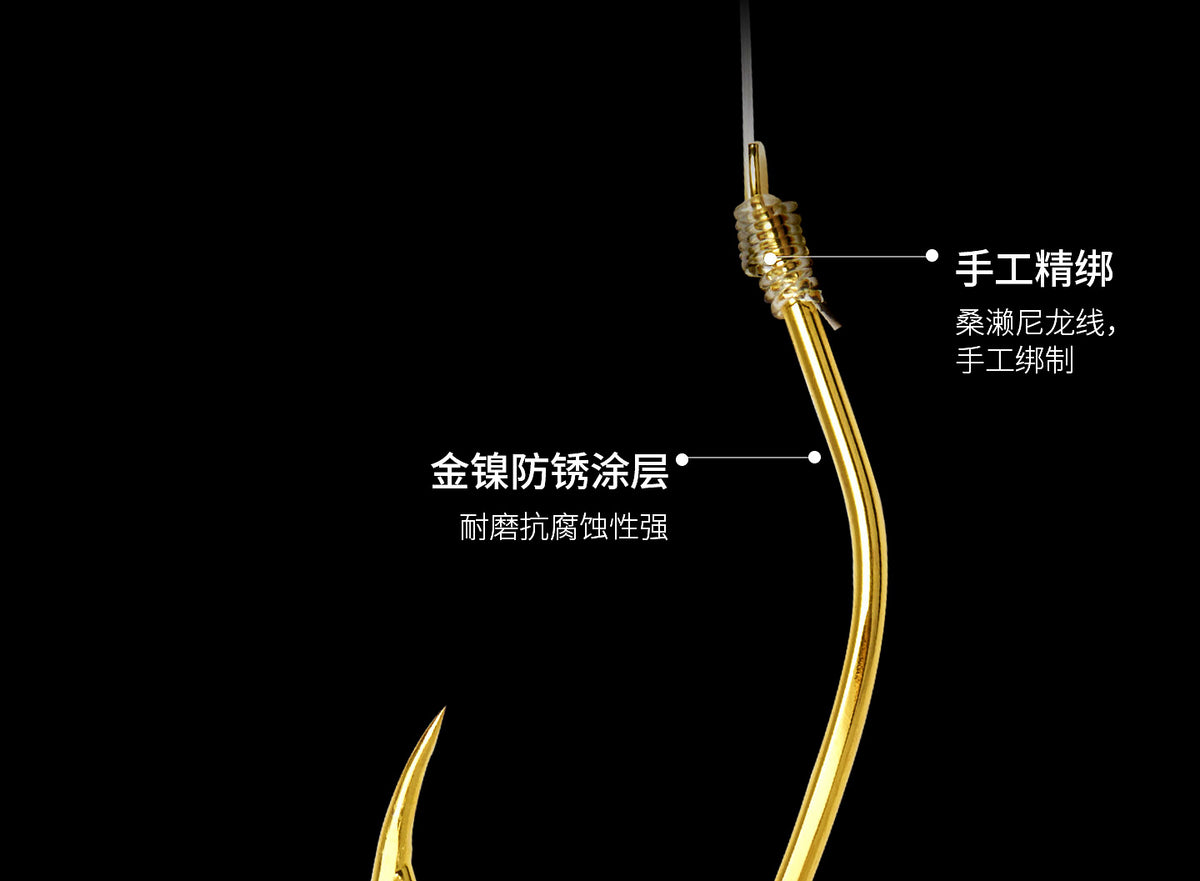 Pre-Snelled Offset Bass Hooks, Gold, Tub Pack – product photo