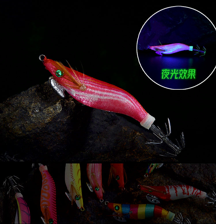 Mini Wooden Shrimp Squid Jig, 4.5–5.5 g (0.16–0.19 oz) – product photo