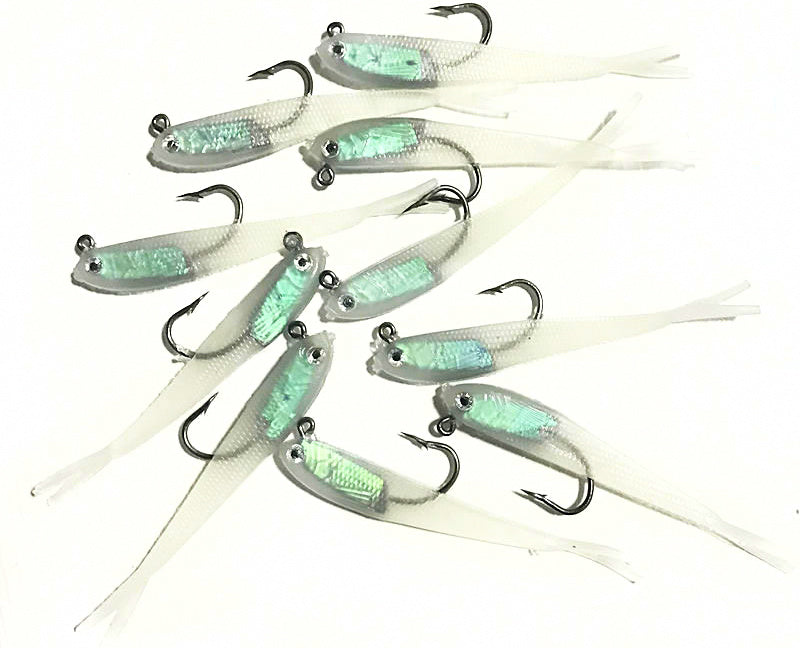 Small Baitfish Soft Swimbait, Hooked or Unhooked, Glow Option – product photo
