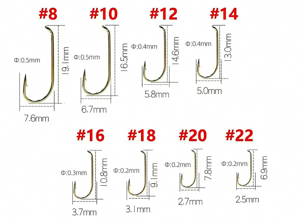 Fluorescent Pink Ant Fly Hooks, Sizes 12–20 – product photo