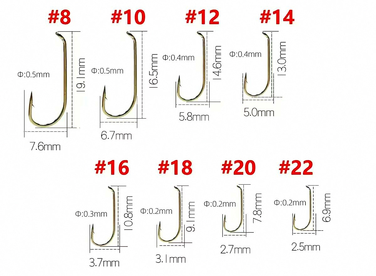 Fluorescent Pink Ant Fly Hooks, Sizes 12–20 – product photo