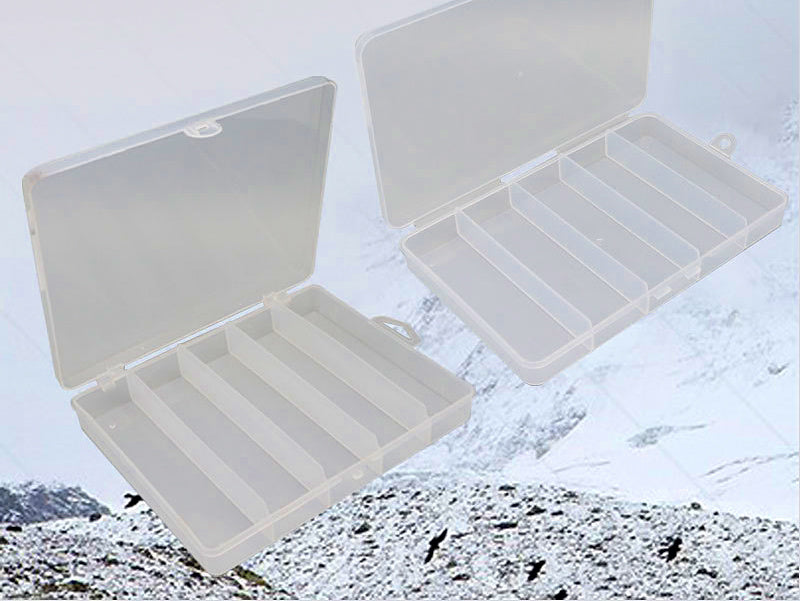 5-Compartment Clear Plastic Lure & Tackle Box, Multiple Sizes – product photo