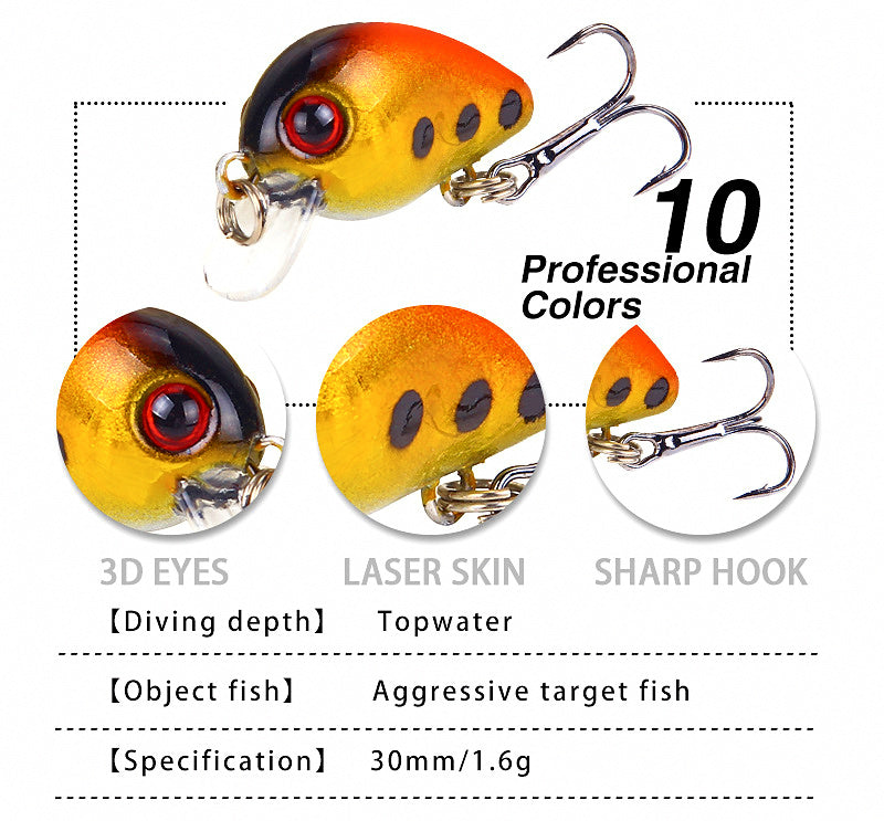 Mini Minnow Hard Bait, 3 cm (1.2 in), 1.6 g (0.06 oz) – product photo