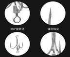 Feathered Treble Hooks with Spinner Blade, Size 4, 10-Pack – product photo