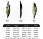 S-Shape Casting Metal Jig, 30–100 g (1.1–3.5 oz) – product photo