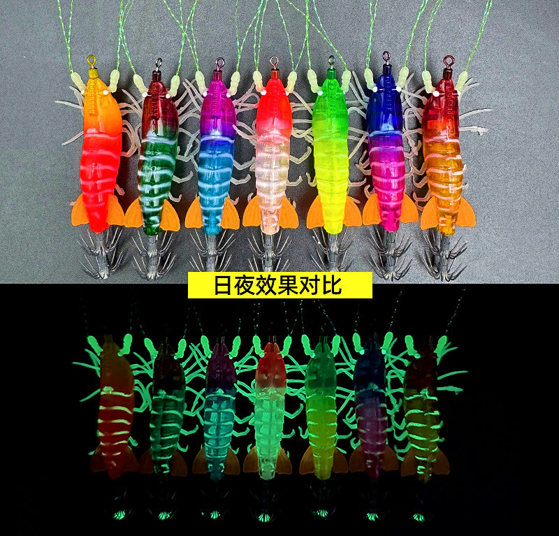 Glow Shrimp Squid Jig with Rattle Bead, Soft Legs – product photo