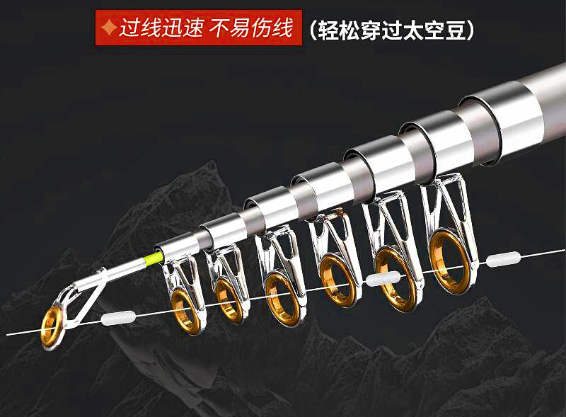 Telescopic Carbon Travel Rod, 1.6–2.7 m (5.2–8.9 ft) – product photo