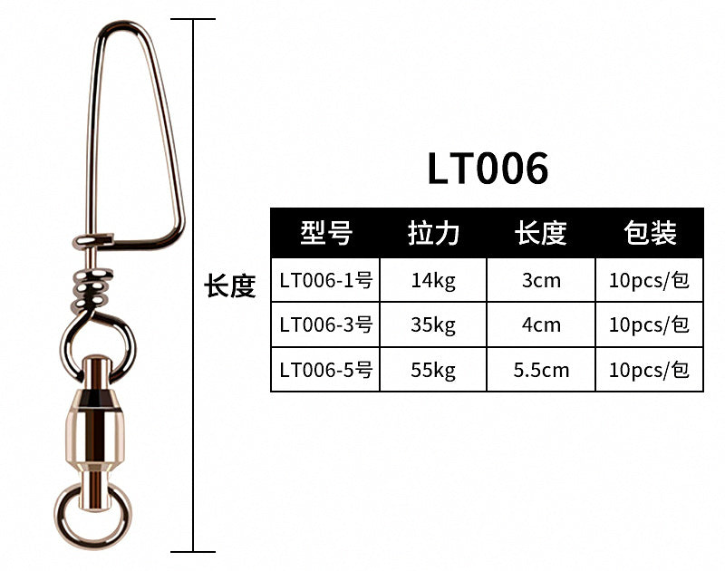 Stainless Steel Bearing Swivel with Snap, Size 1 – product photo