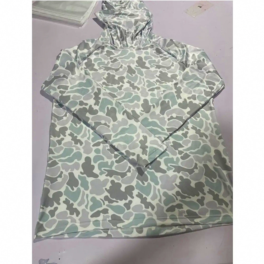 Men's Camo Quick-Dry Fishing Shirt with Face Mask, UV – product photo