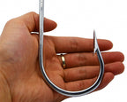 Stainless Steel Barbed Big Game Hooks, 1/0–16/0 (5-pack) – product photo