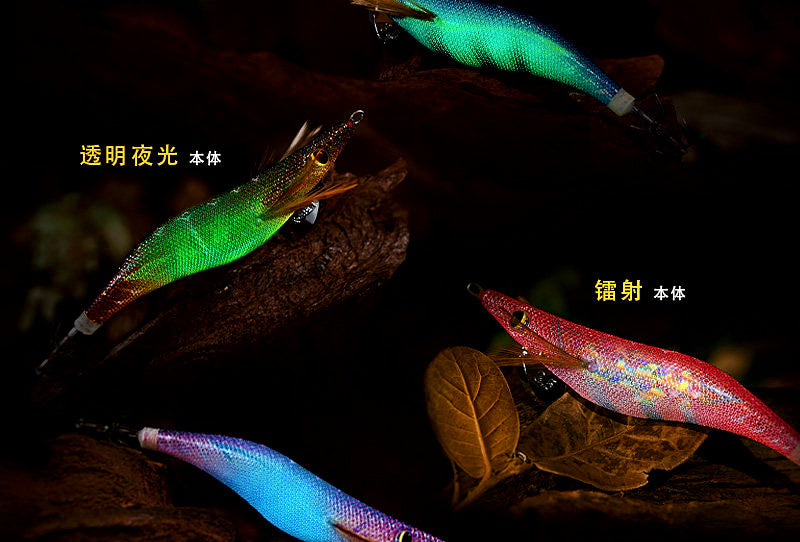 Wood Shrimp Squid Jig, Sinking Rattle Egi, 10–21 g (0.35–0.74 oz) – product photo