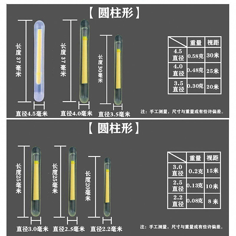 Fishing Glow Sticks for Night Float Fishing, 2.2–4.5 mm – product photo