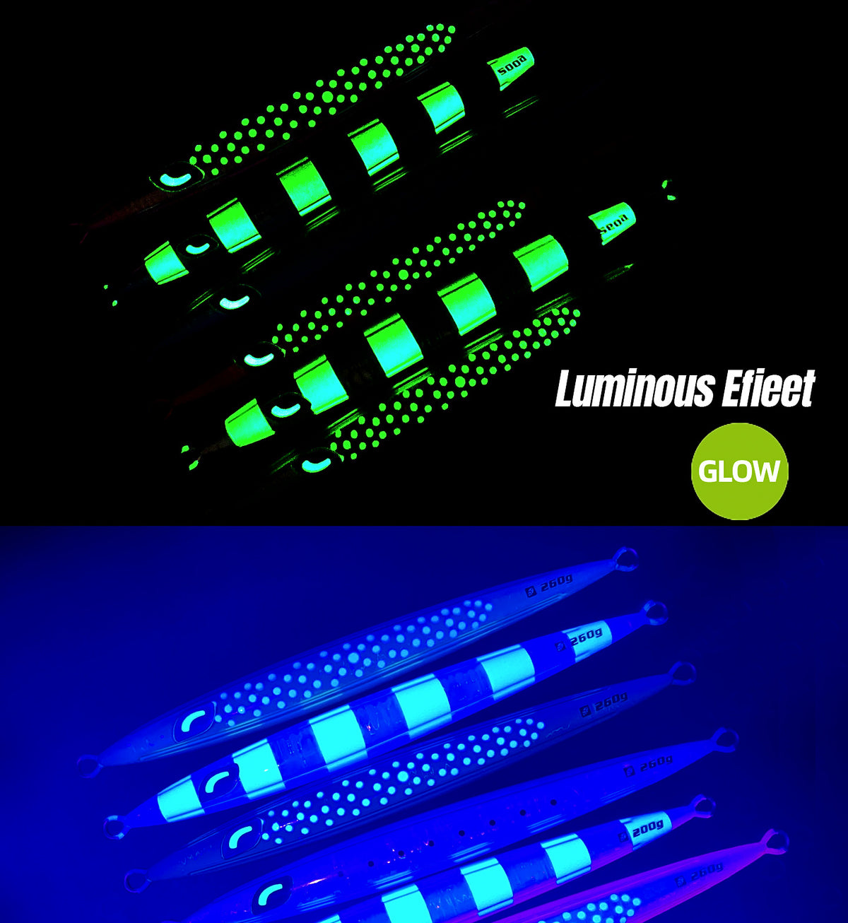 Flat Metal Jig, Glow Colors, 100–300 g (3.5–10.6 oz) – product photo