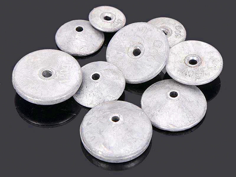 Flip-Plate Sinkers, 0.7–5.3 oz (20–150 g), Bulk Pack – product photo