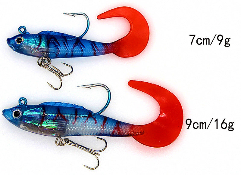 Curly Tail Soft Bait with Lead Head, 9 g and 16 g – product photo