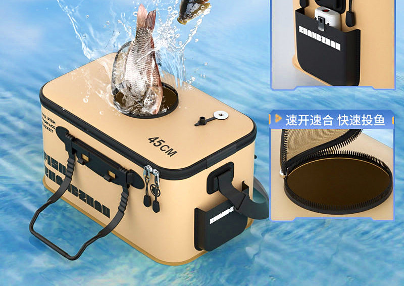 Collapsible EVA Live Fish Bucket, 30-50 cm, Optional Air Pump – product photo