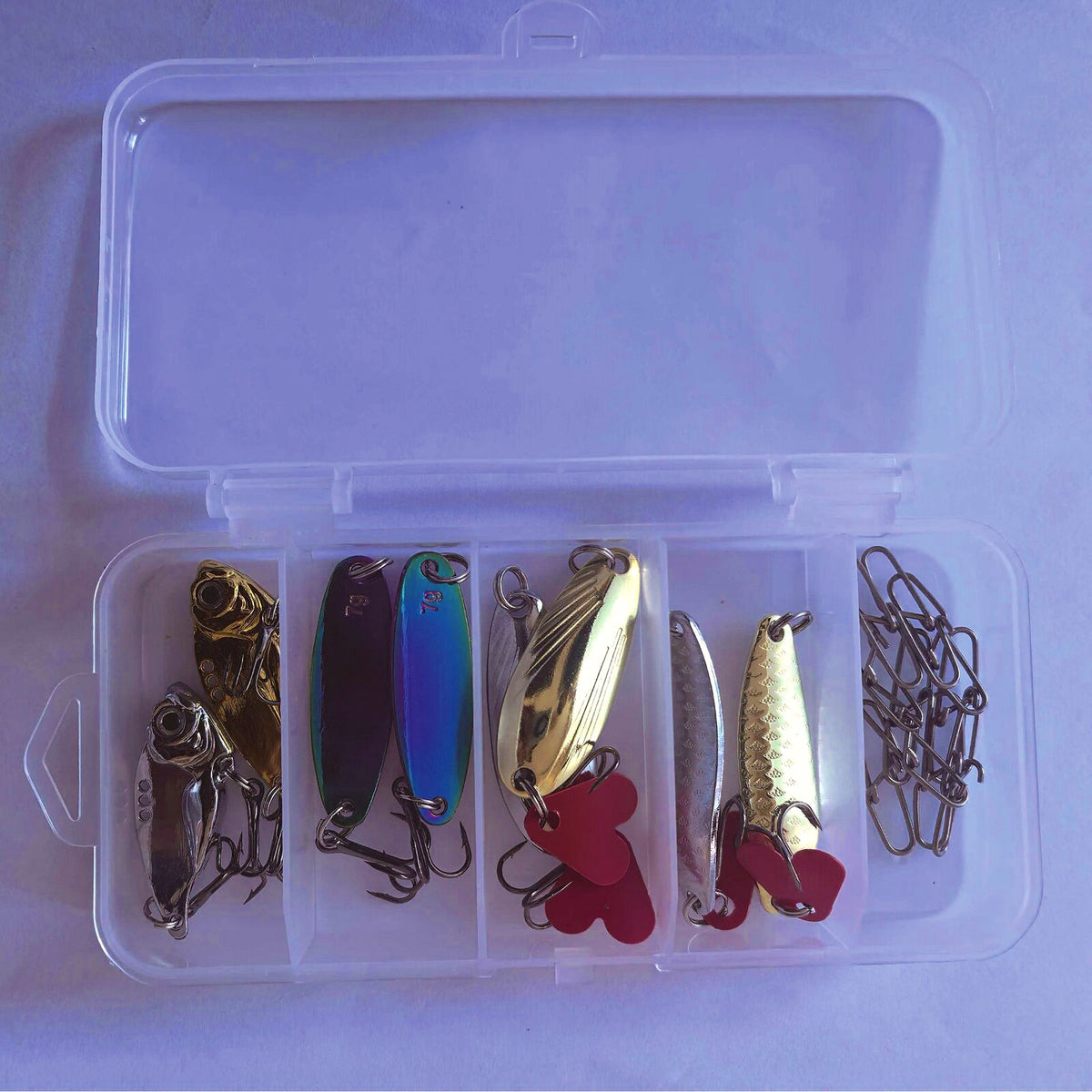 7 g (0.25 oz) Casting Spoon Set, Slanted Cut Metal Spoons – product photo