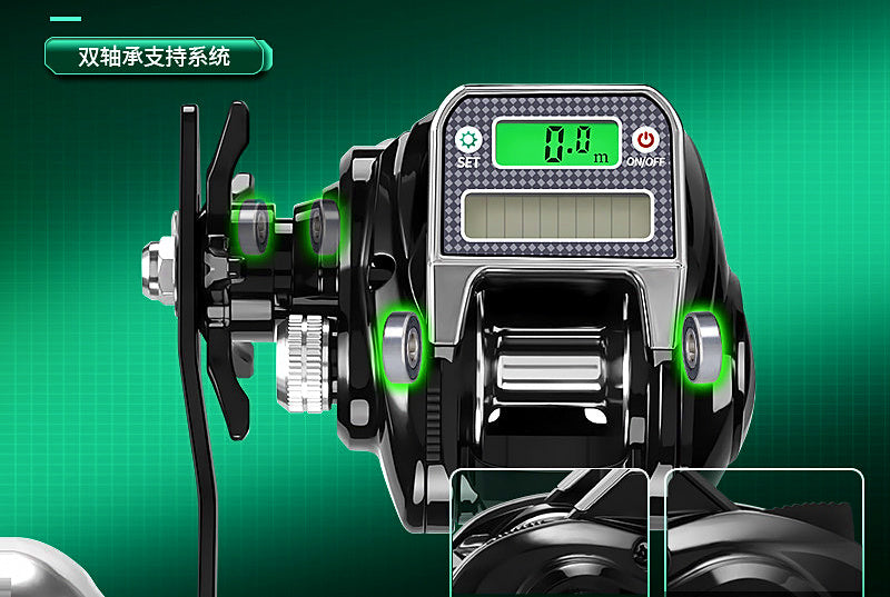 S200 Digital Counter Round Baitcasting Reel, 7.3:1, 6 Bearings – product photo