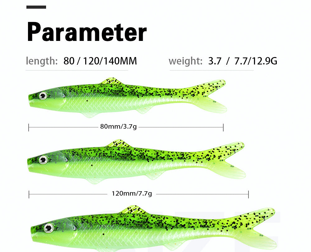 Fork Tail Soft Swimbait, 3-Pack, 8–14 cm (3.1–5.5 in) – product photo