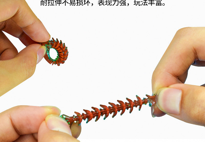 T-Tail Soft Plastic Worm Bait, 10-Pack, 4–6.5 cm (1.6–2.6 in) – product photo