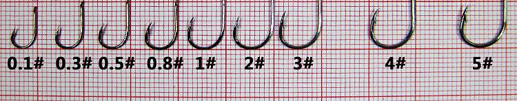 Senmata Barbed Hooks, Bulk 400 pcs, Sizes No. 0.1–5 – product photo