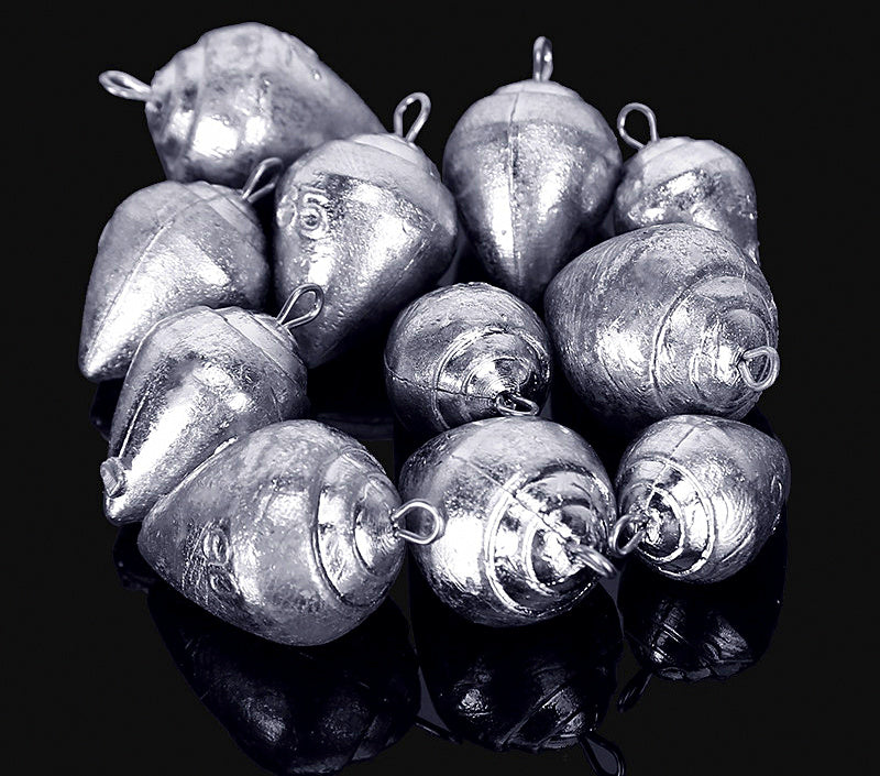 Eyelet Lead Sinkers, 10 Pack, 1.1–3.5 oz (30–100 g) – product photo