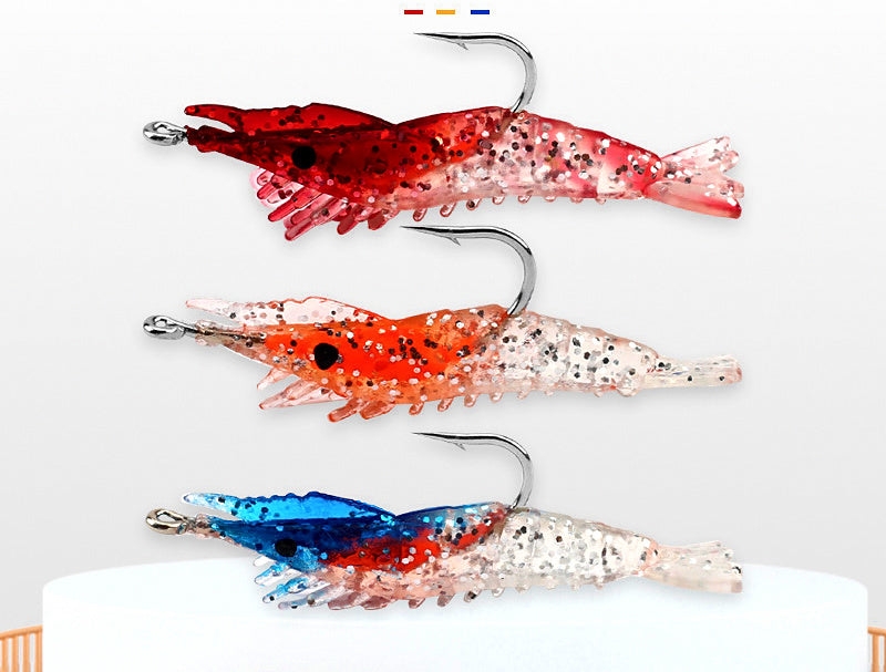 Weighted Soft Shrimp Lure, Sinking Lead-Head Bait – product photo