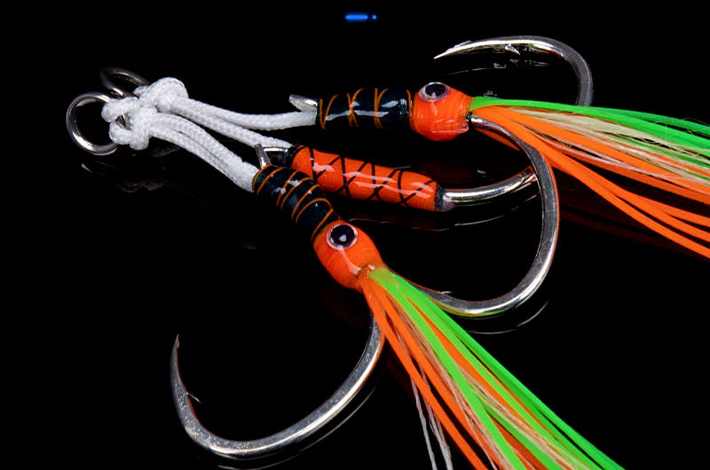 Slow Pitch Assist Hooks, Single & Double, UV Glow – product photo
