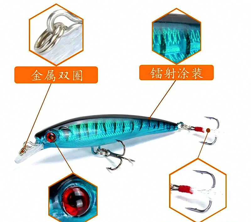 Slow Sinking Laser Minnow Hard Bait, 7 g (0.25 oz) – product photo