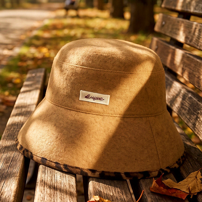Reversible Leopard Print Bucket Hat, Adjustable, One Size – product photo