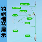 Pre-Tied Single Hook Rig with Lead Sinker, Anti-Tangle – product photo