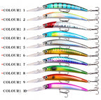 Long Lip Diving Minnow Hard Bait with Rattle, ABS – product photo