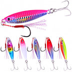 Metal Jig, 7–40 g (0.2–1.4 oz), Optional Double Hooks