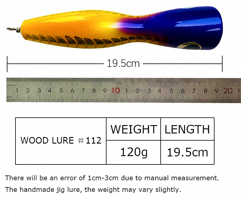 Wooden Floating Trolling Pencil Lure, 120 g (4.2 oz), 19.5 cm – product photo