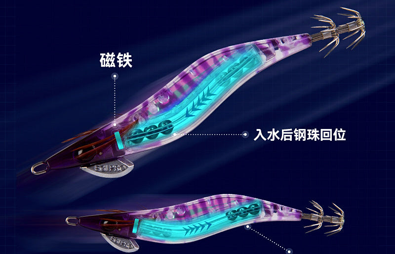 Glow Wood Shrimp Squid Jig, Double Umbrella Hooks, 80-110 mm – product photo
