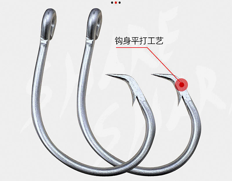 Eagle Beak Barbed Shark Hook, Stainless Steel, 6/0–28/0 – product photo