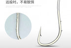 Long Shank Barbed Offset Bait Hooks, Red or White, 50 pk – product photo