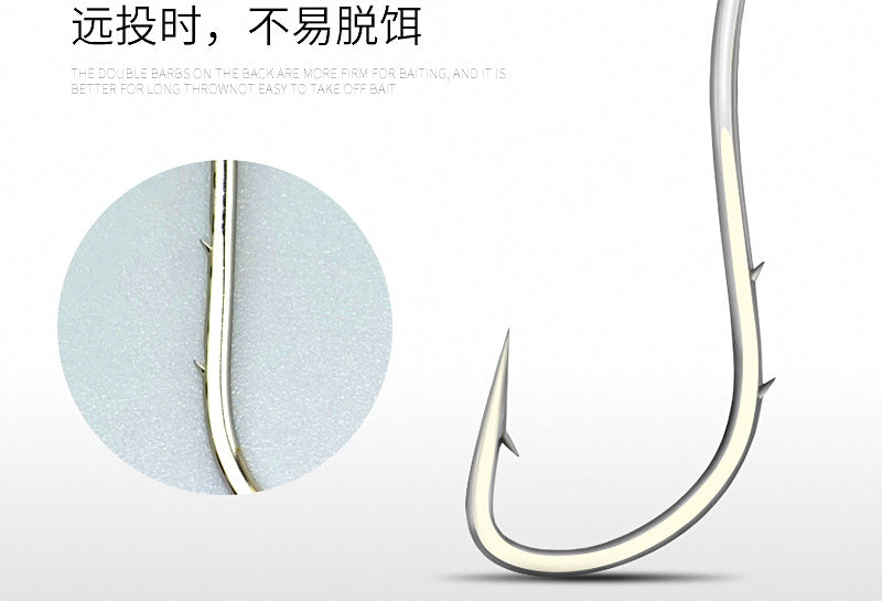 Long Shank Barbed Offset Bait Hooks, Red or White, 50 pk – product photo