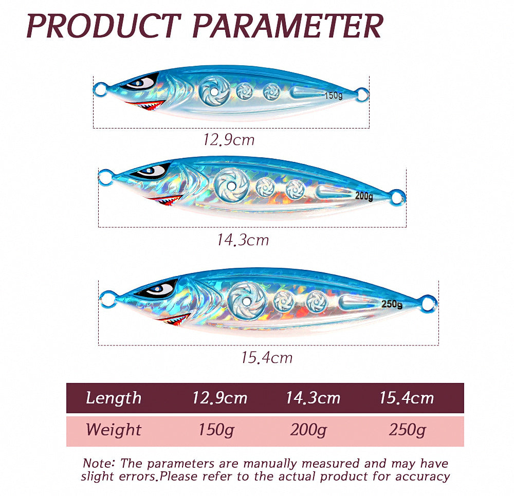 3D Hollow Glow Slow Pitch Jig, 150–250 g (5.3–8.8 oz) – product photo
