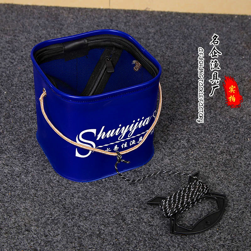 Collapsible Fishing Bucket with Handle, PVC, 20 or 24 cm – product photo